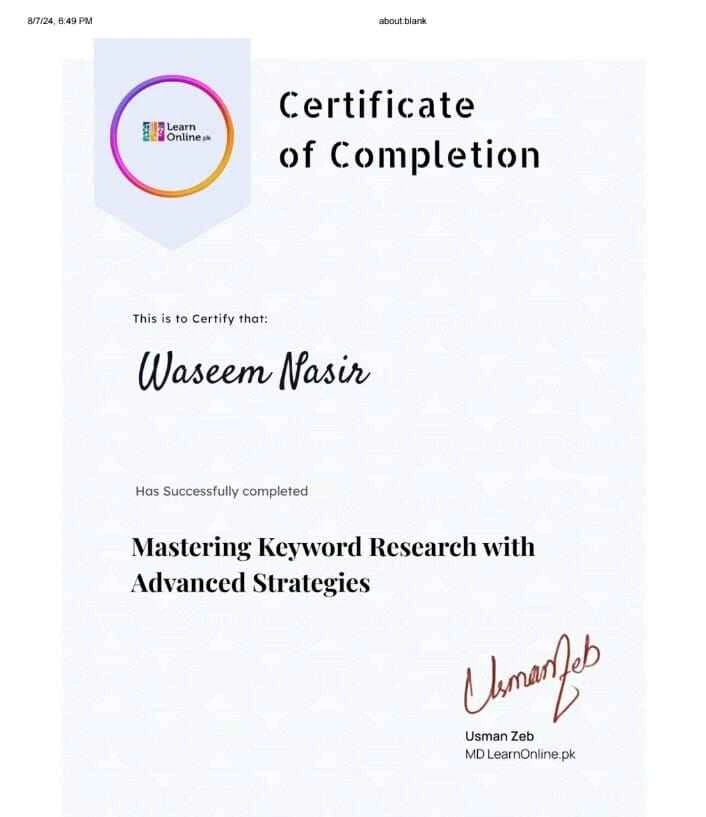 Home 10 keyword Research